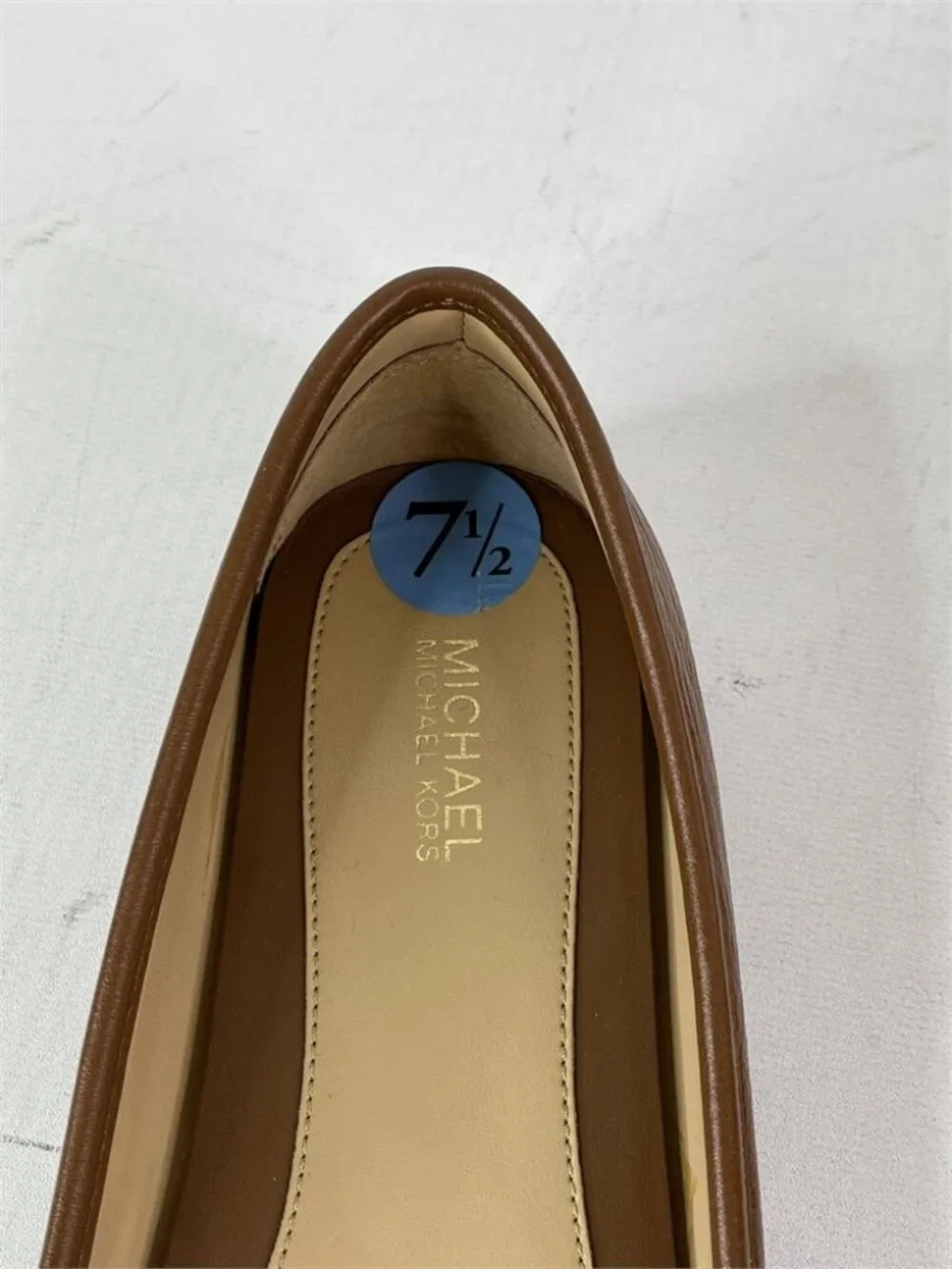 Michael Kors Women Fulton Studded Logo Moccasin Brown Shoes 7.5